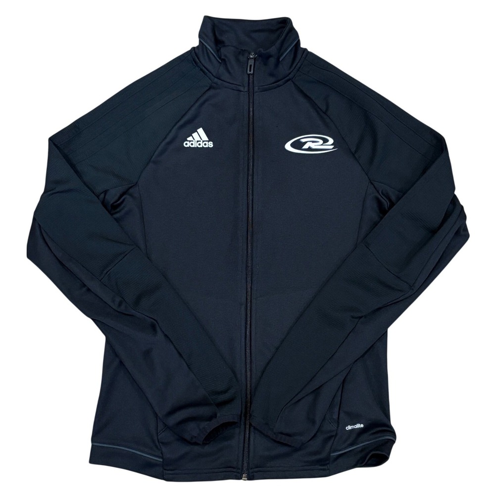 Adidas Climalite Track Jacket Women XS Black Full Zip Soccer Logo Thumbholes
